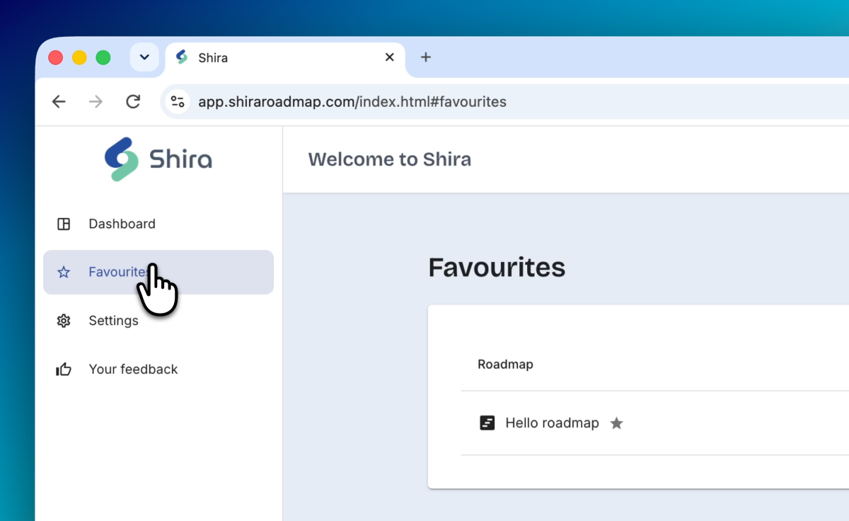Favourites in the refreshed sidebar