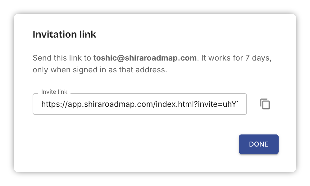 Creating a shareable invitation link
